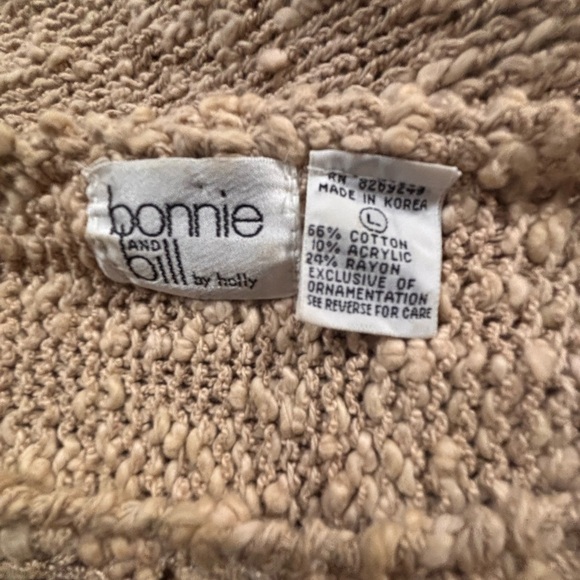 Vintage Bonnie and Bill by Holly Sweater Beige & cream Size L - Picture 4 of 5